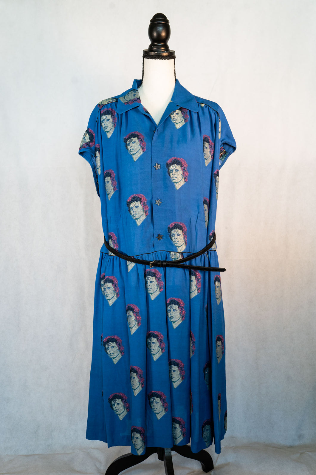 Undercover Jun Taskashi David Bowie Allover print Blue Dress - 3 (Large)