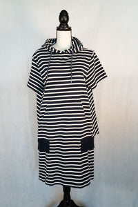Sacai Striped Hooded Dress -  4 (Large)