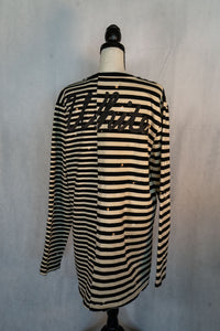 Off White - Long Sleeve striped blk/white tee - XL