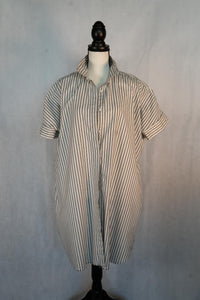 Ecoté Striped Short Sleeve Shirt Dress / Tunic - Large