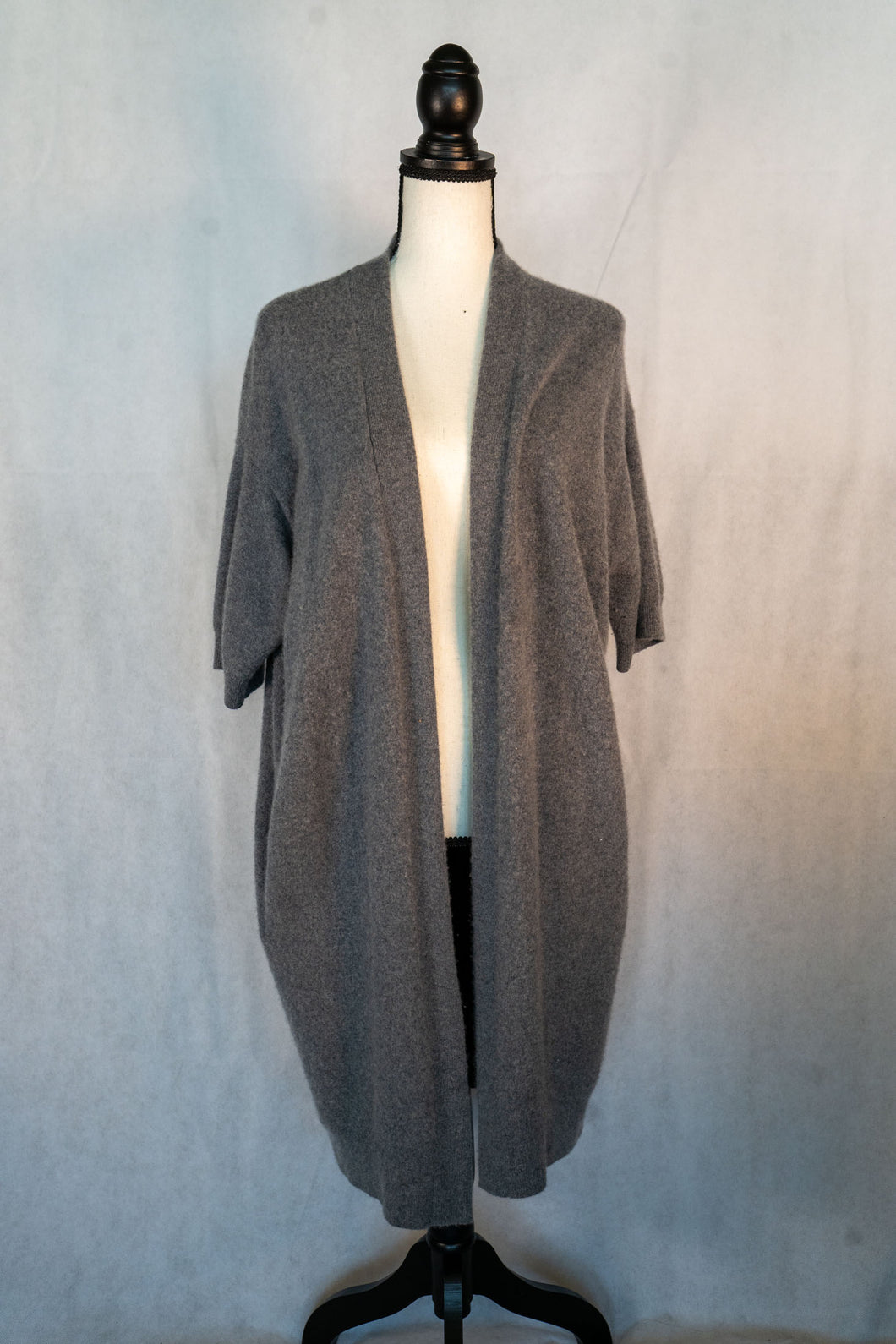 Vince Oversized Long Cardigan Sweater Grey Cashmere - Small